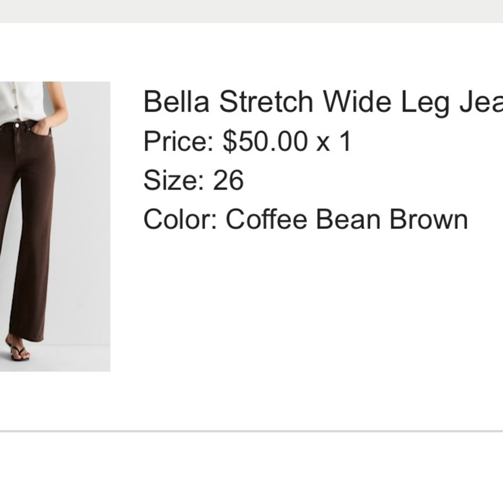 Bella Stretch Wide Leg Jeans - Coffee Bean Brown